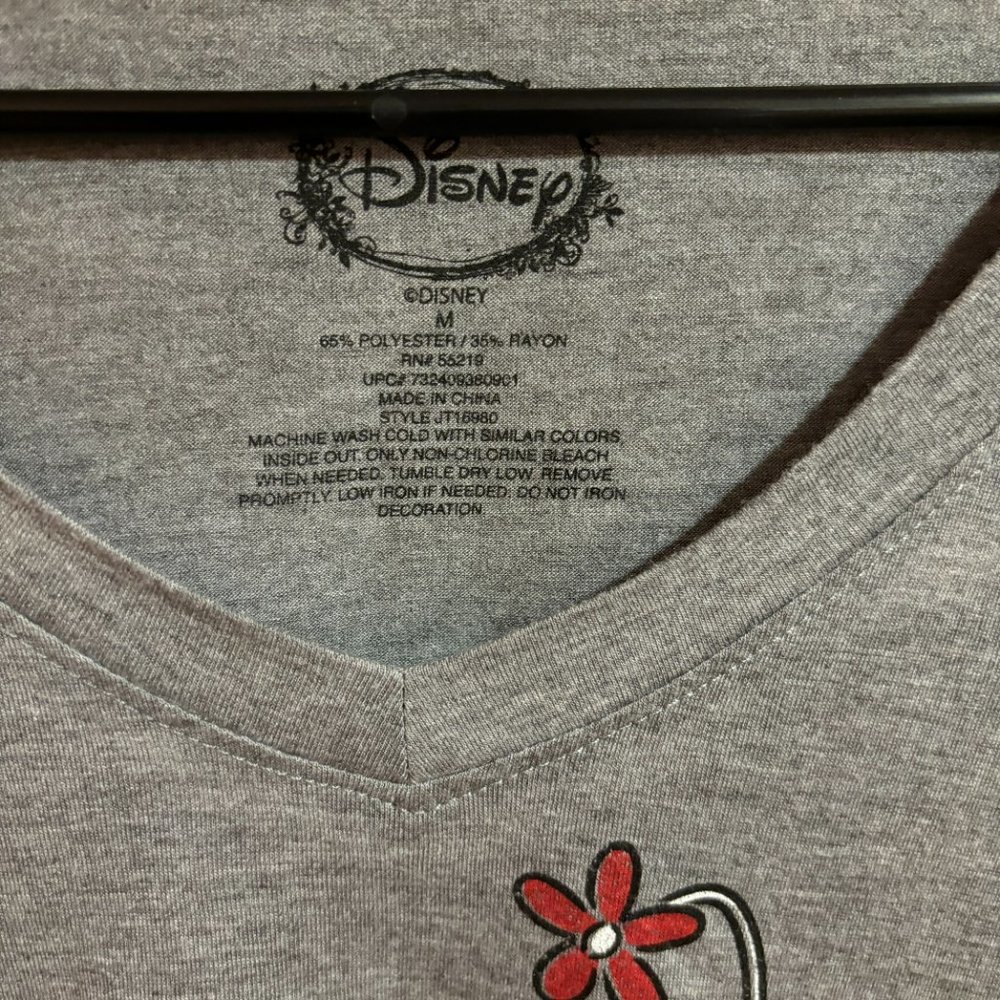 Mickey + Mini Mouse Womens Disney T-Shirt‎ Gray Short Sleeve Scoop Neck M - Picture 5 of 13
